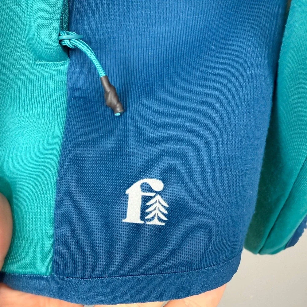 BONOBOS‎ Fielder Tech Fleece Hoodie Jacket Size S Teal Blue Knit Lightweight Zip